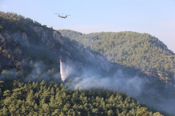 Muğla yangınına müdahale sürüyor